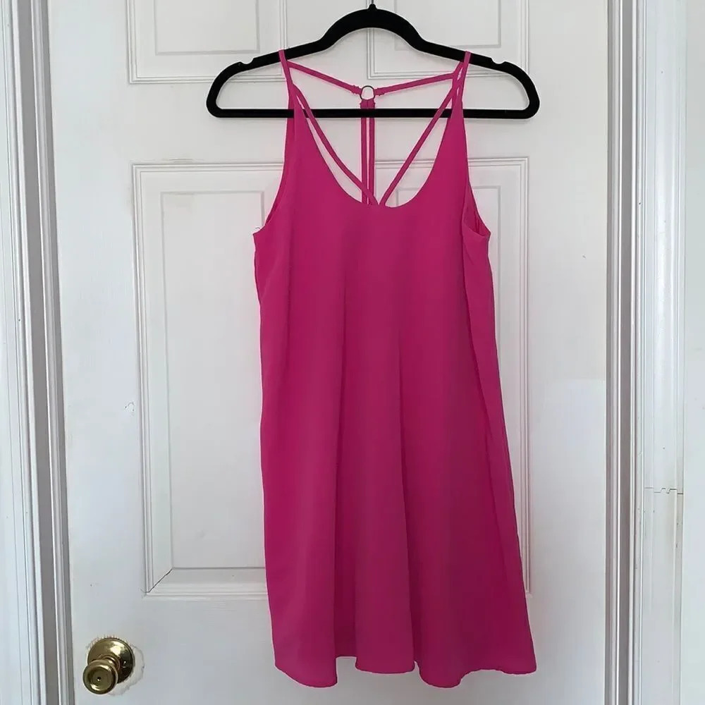 Francesca’s Blue Rain Barbie Pink Swing Dress